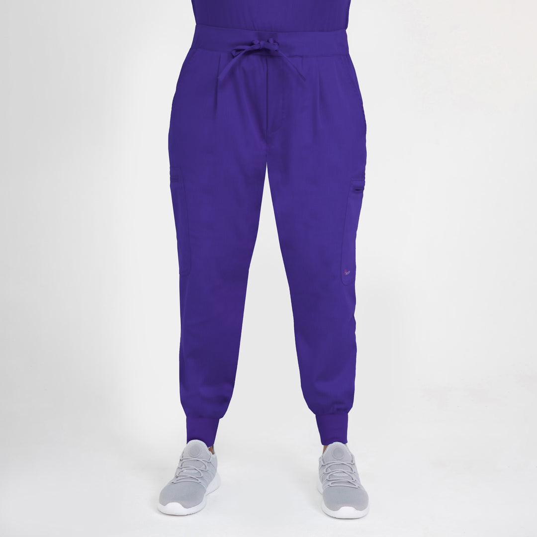 CopperActive™ Women’s Scrub Set Dark Purple V-neck Top & Jogger Pants