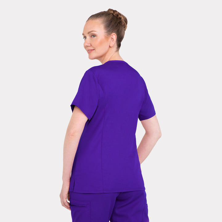 CopperActive™ Women’s Scrub Set Dark Purple V-neck Top & Jogger Pants