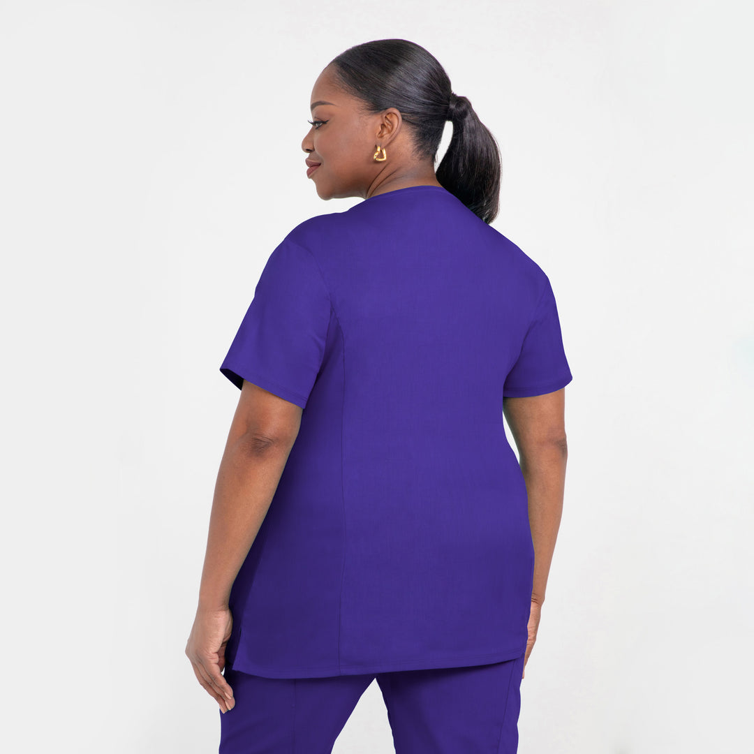CopperActive™ Women’s Scrub Set Dark Purple V-neck Top & Jogger Pants