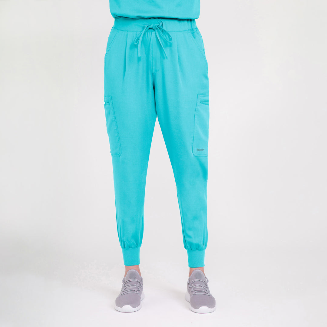 CopperActive™ Scrub Teal Set: Women’s V-neck Top & Jogger Pants