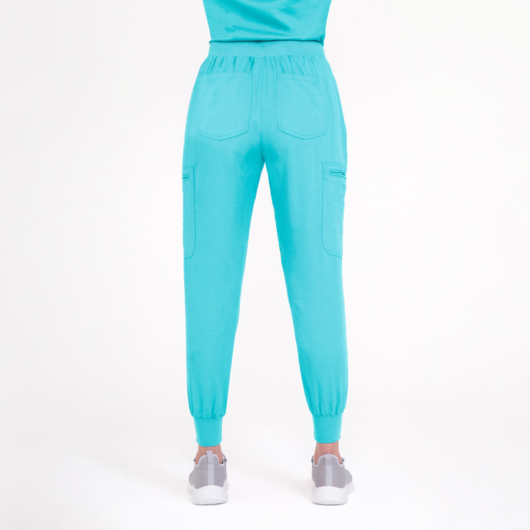 CopperActive™ Scrub Teal Set: Women’s V-neck Top & Jogger Pants