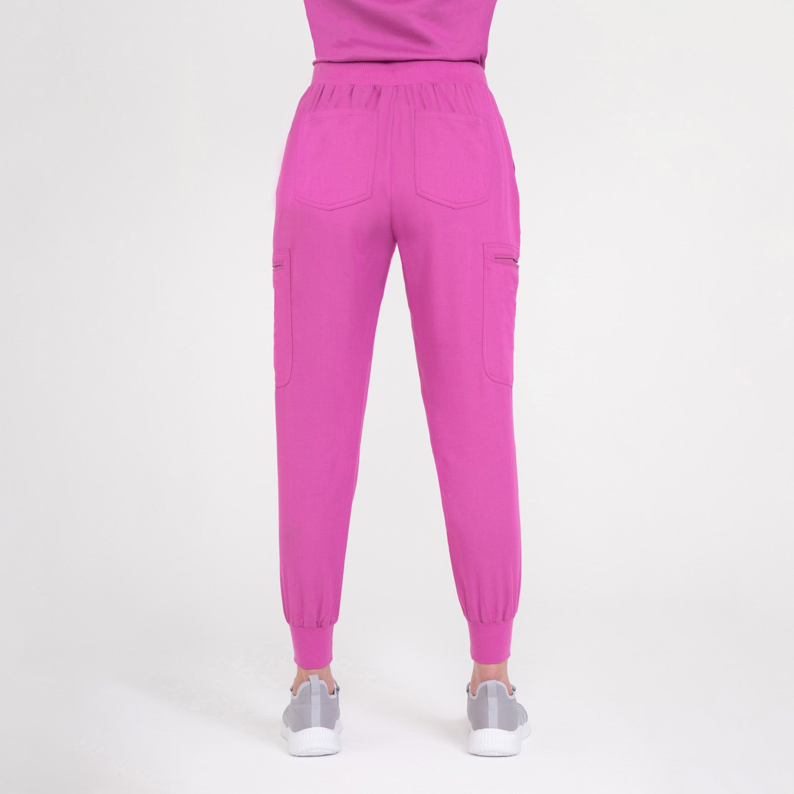 ★SCULPTOR★ Trunk Layered Jogger Pants Fuchsia SC23A465NMPK CopperActive™ Women's Scrub Set Fuchsia V-neck Top and
