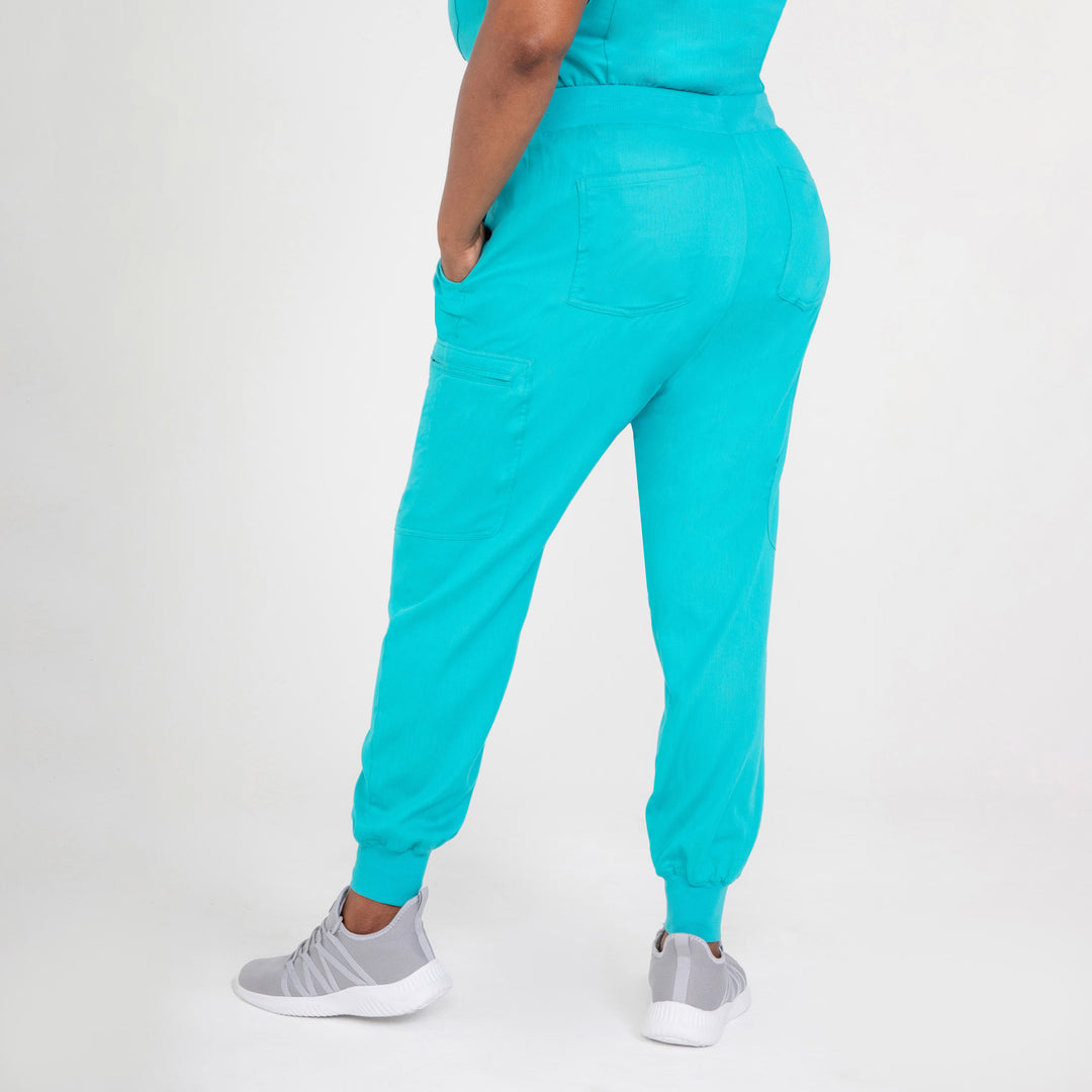 CopperActive™ Scrub Teal Set: Women’s V-neck Top & Jogger Pants