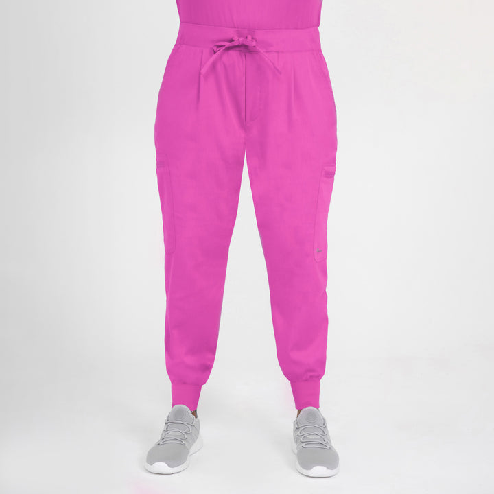 CopperActive™ Women’s Scrub Set Fuchsia V-neck Top and Jogger Pants