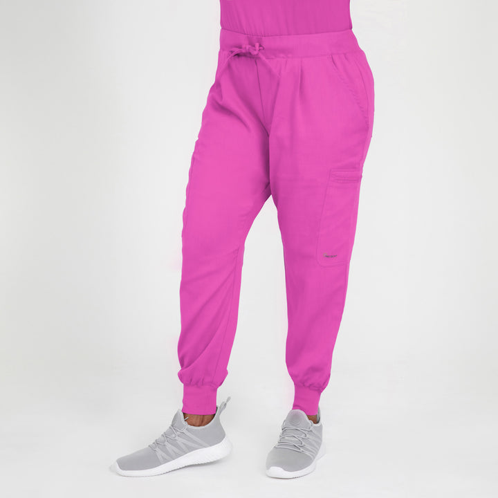 CopperActive™ Women’s Scrub Set Fuchsia V-neck Top and Jogger Pants