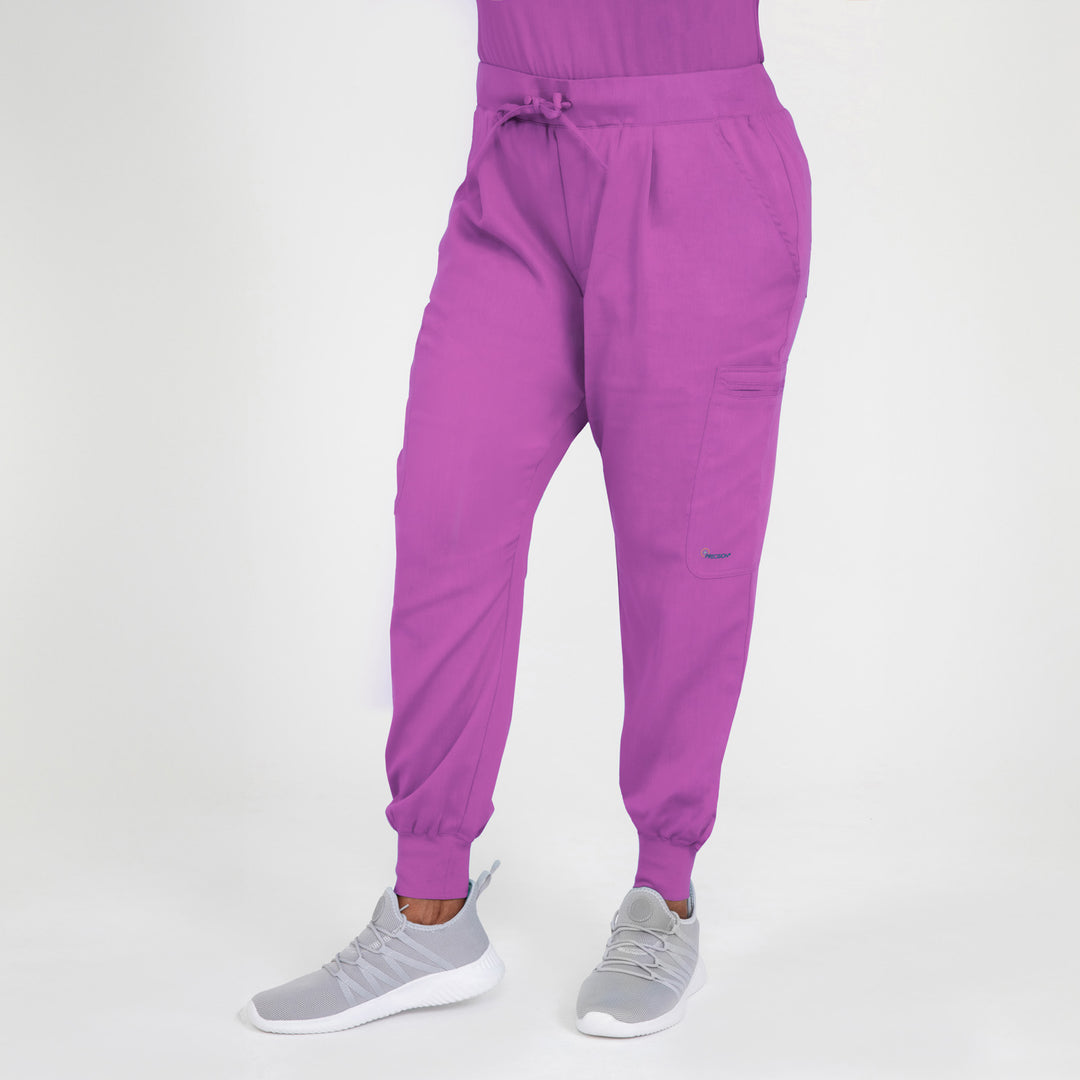 CopperActive™ Women's Scrub Set Plum Purple V-neck Top & Jogger Pants