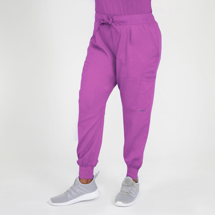 CopperActive™ Women's Scrub Set Plum Purple V-neck Top & Jogger Pants