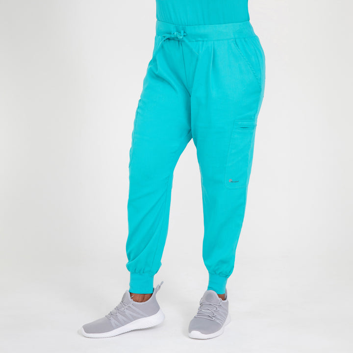 CopperActive™ Scrub Teal Set: Women’s V-neck Top & Jogger Pants