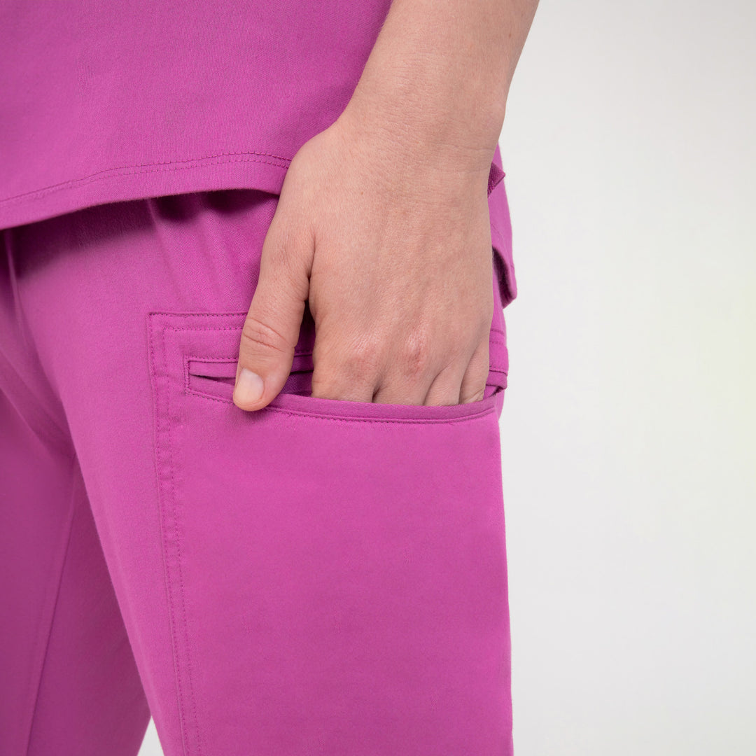 CopperActive™ Scrub Women's Custom Length Premium Fuchsia Straight Leg Pants