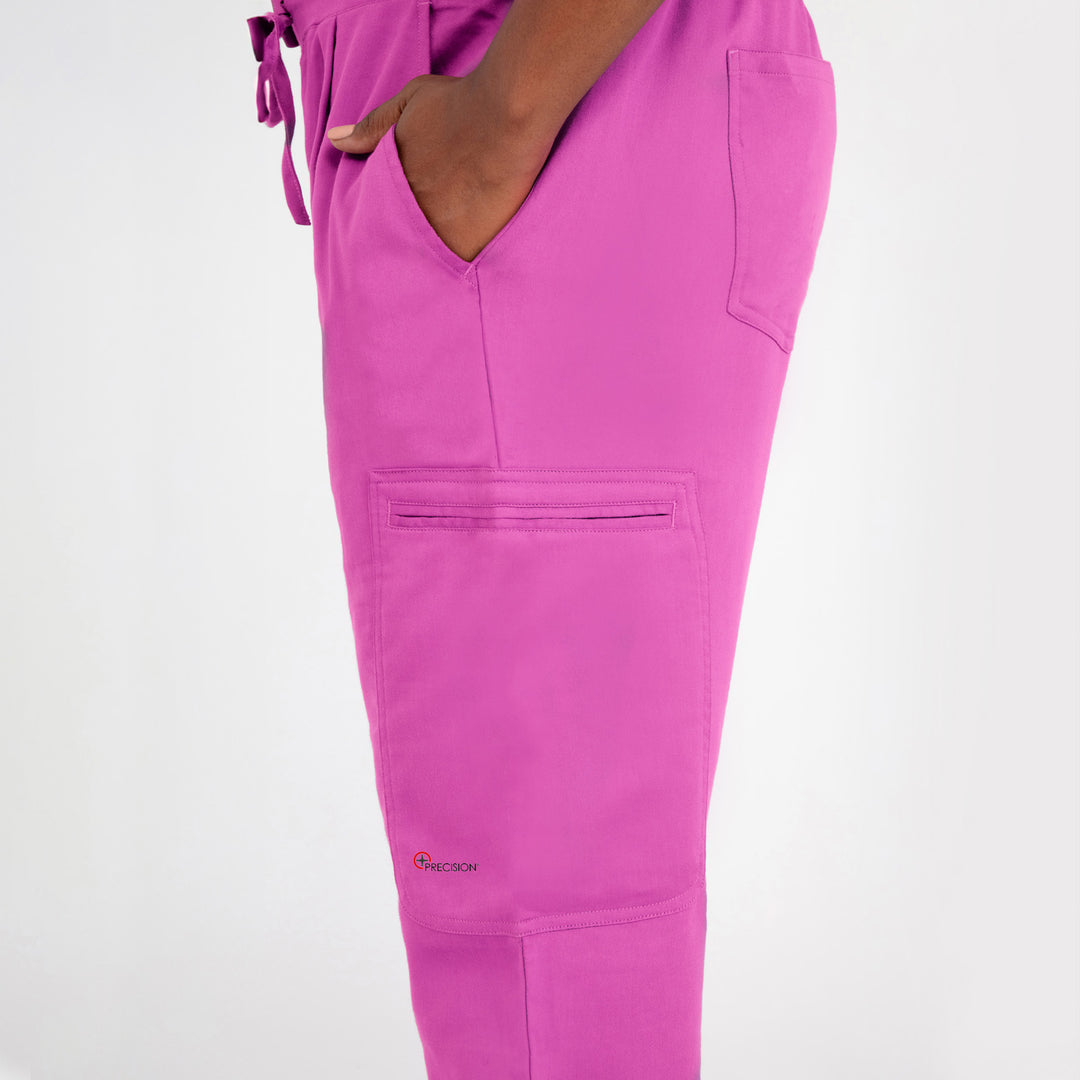 CopperActive™ Women's Scrub Set Fuchsia V-neck Top & Straight Leg Pants