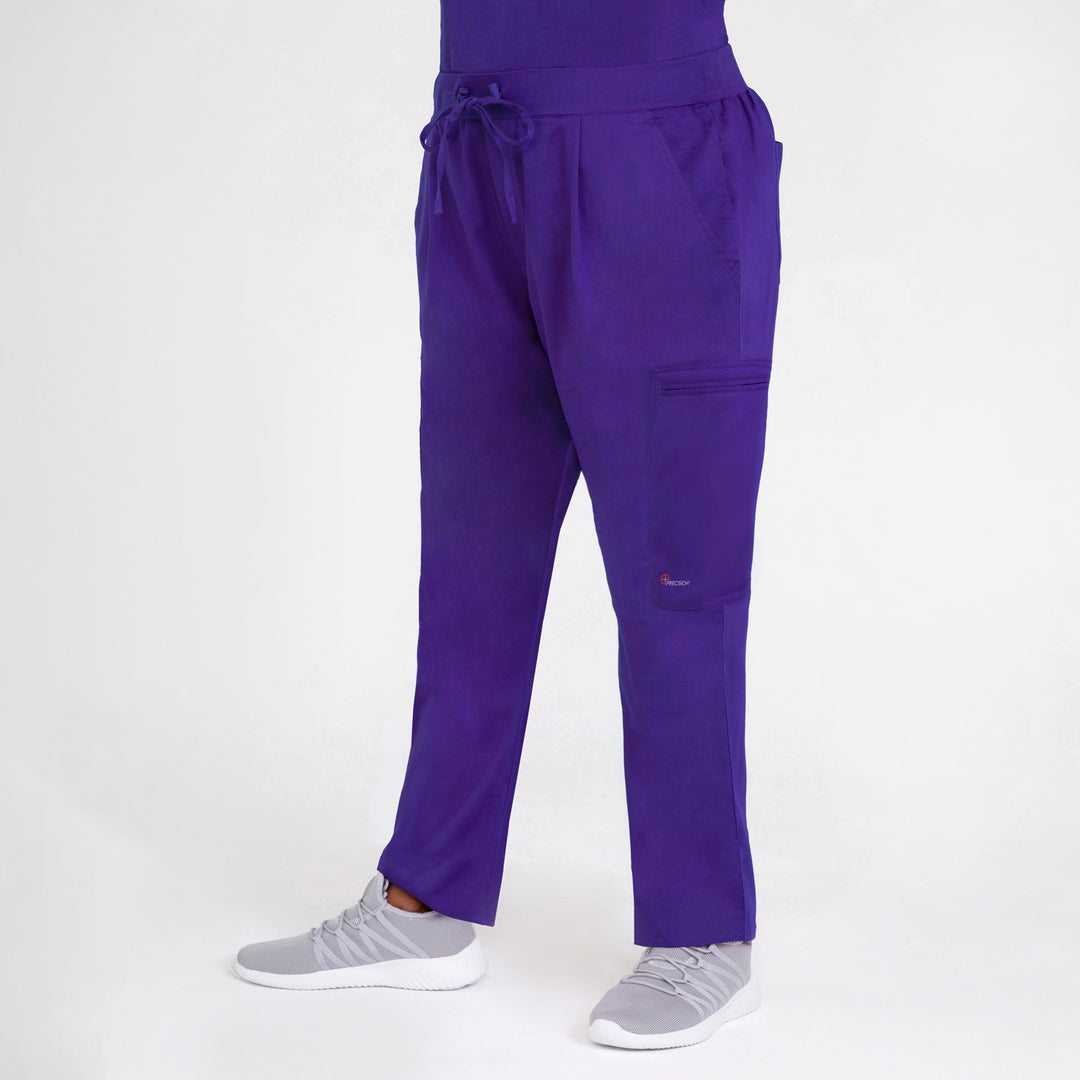 CopperActive™ Women's Scrub Set Dark Purple V-neck Top & Straight Leg