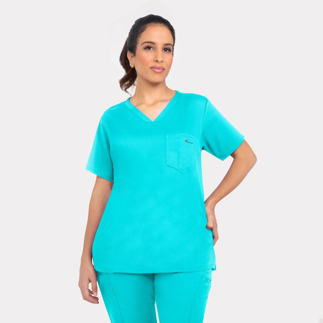 CopperActive™ Scrub Teal Set: Women’s V-neck Top & Jogger Pants