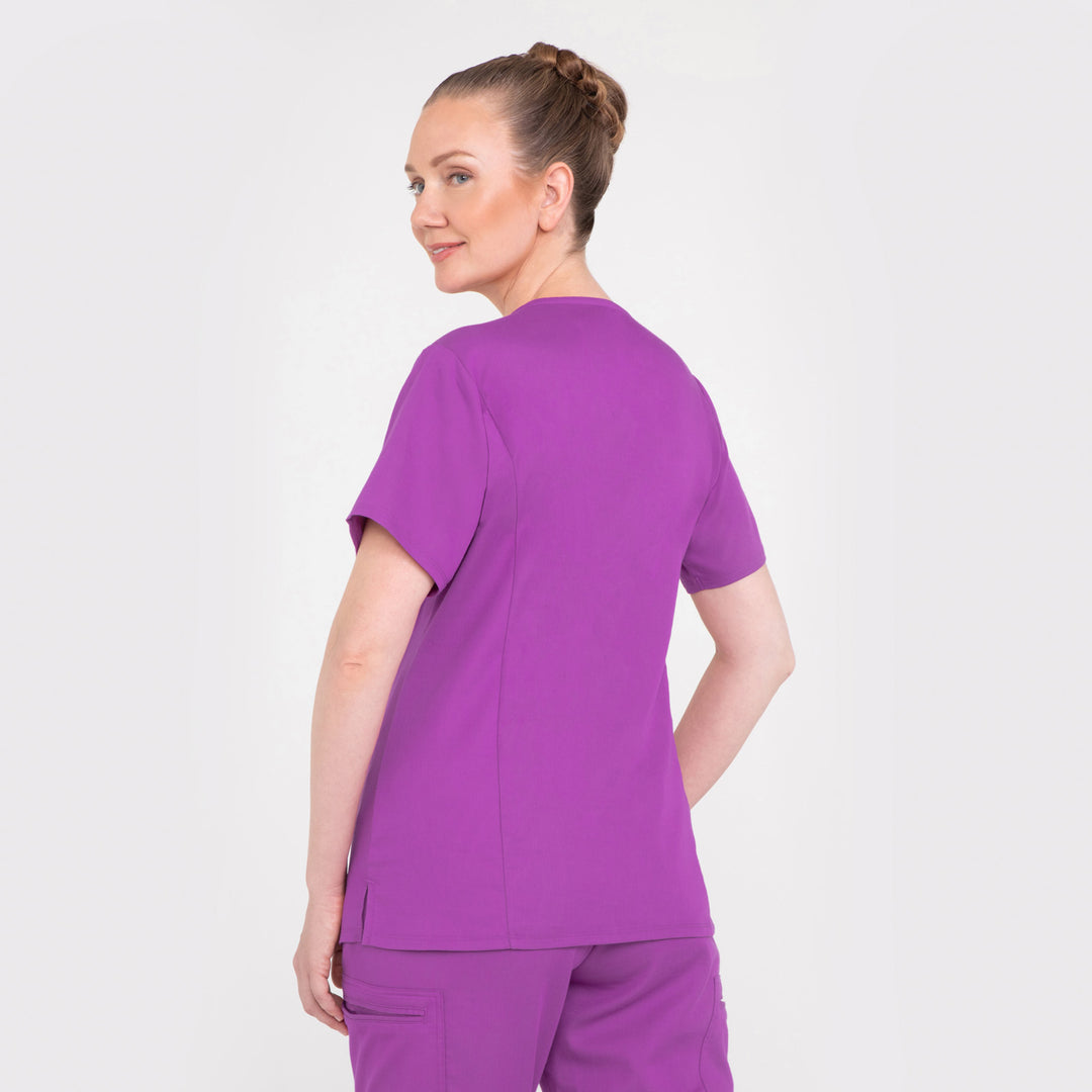 CopperActive™ Women's Scrub Set Plum Purple V-neck Top & Jogger Pants