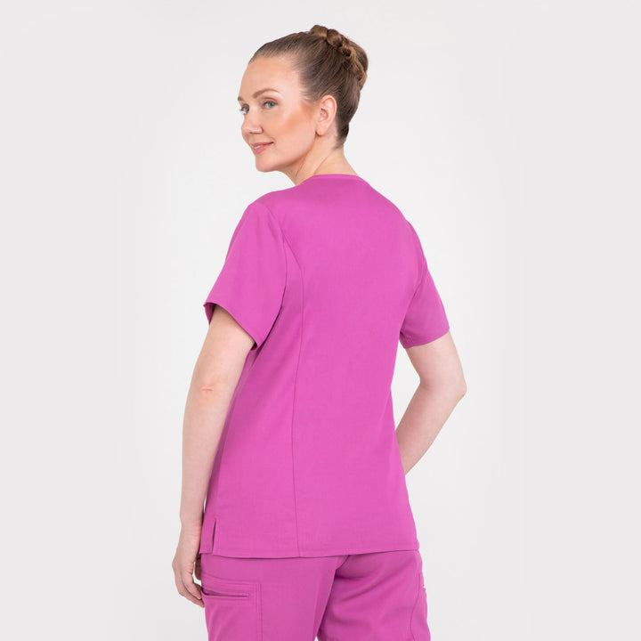 CopperActive™ Women’s Scrub Set Fuchsia V-neck Top and Jogger Pants