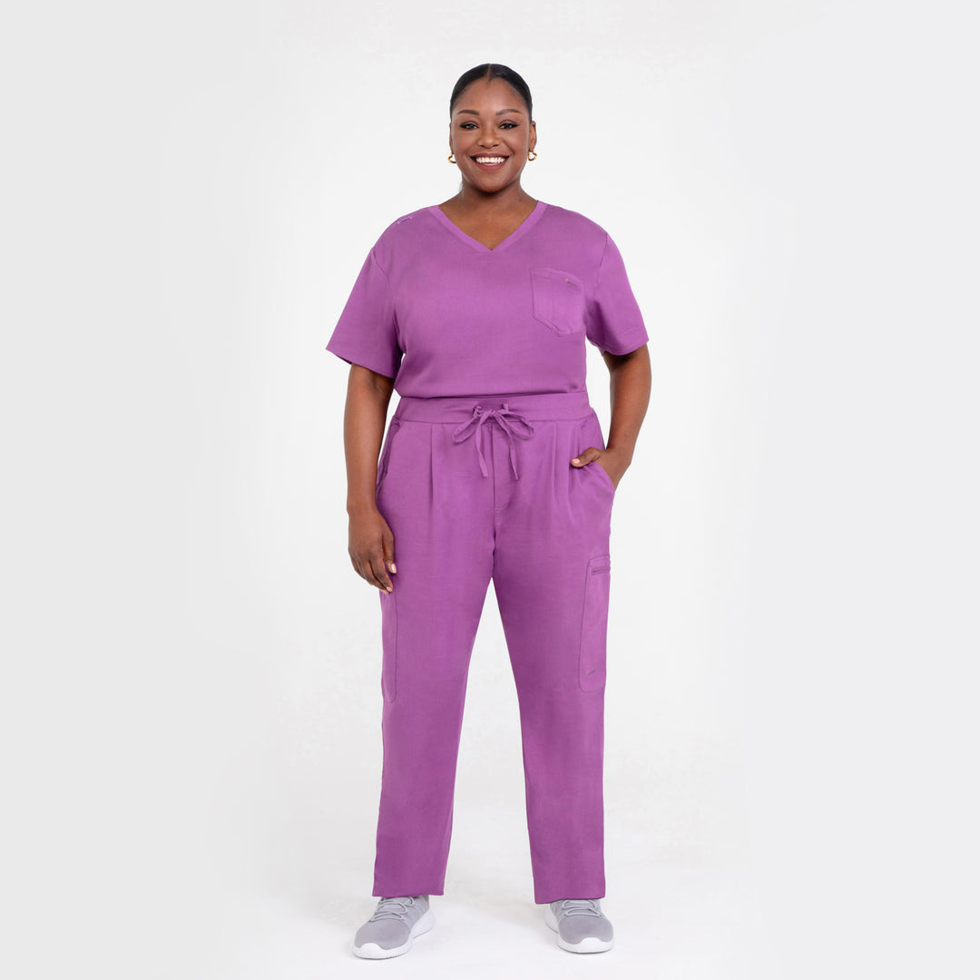 CopperActive™ Scrub Women's Premium Custom Length Plum Purple Straight Leg Pants