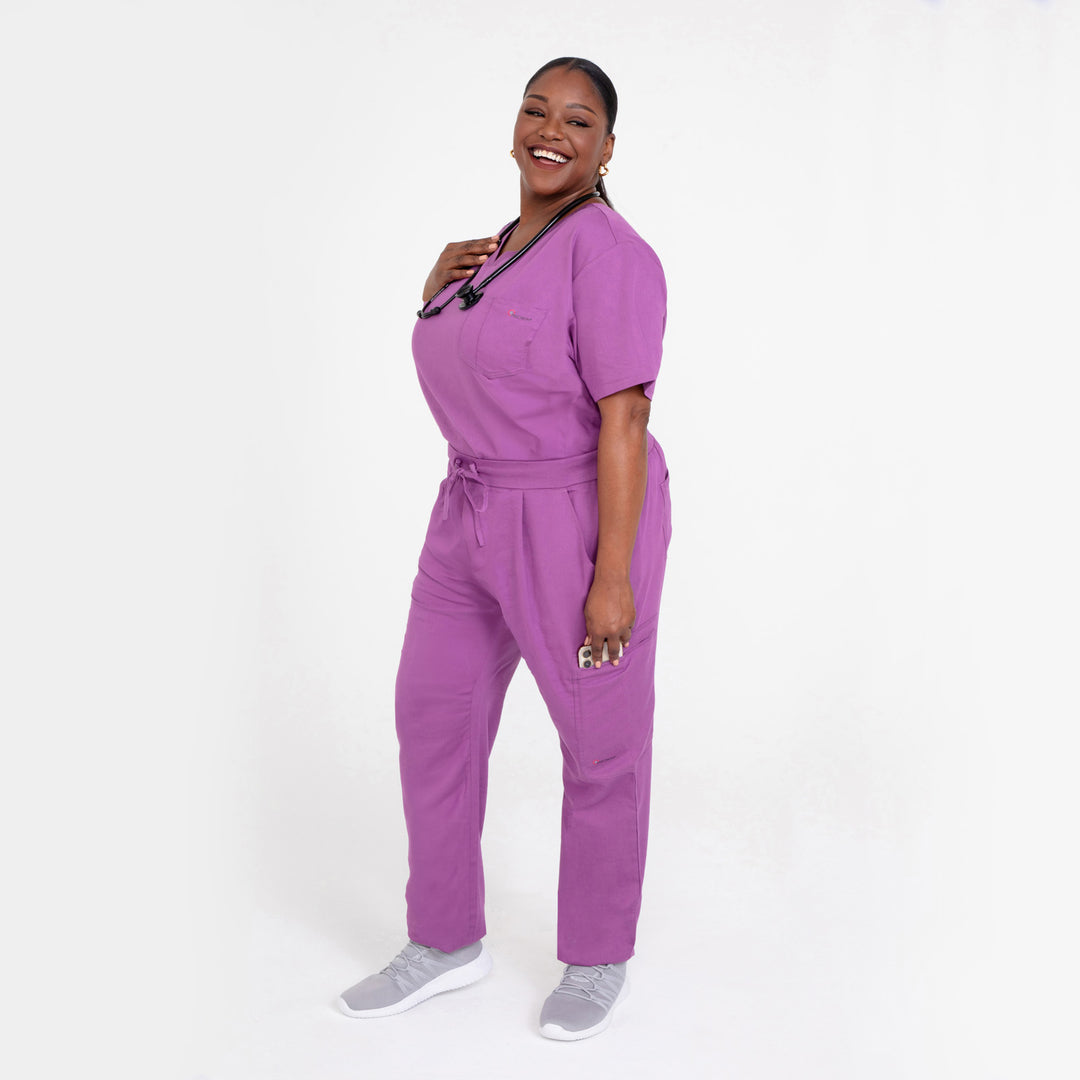 CopperActive™ Scrub Women's Premium Custom Length Plum Purple Straight Leg Pants