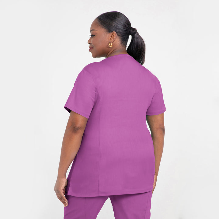 CopperActive™ Women's Scrub Set Plum Purple V-neck Top & Jogger Pants