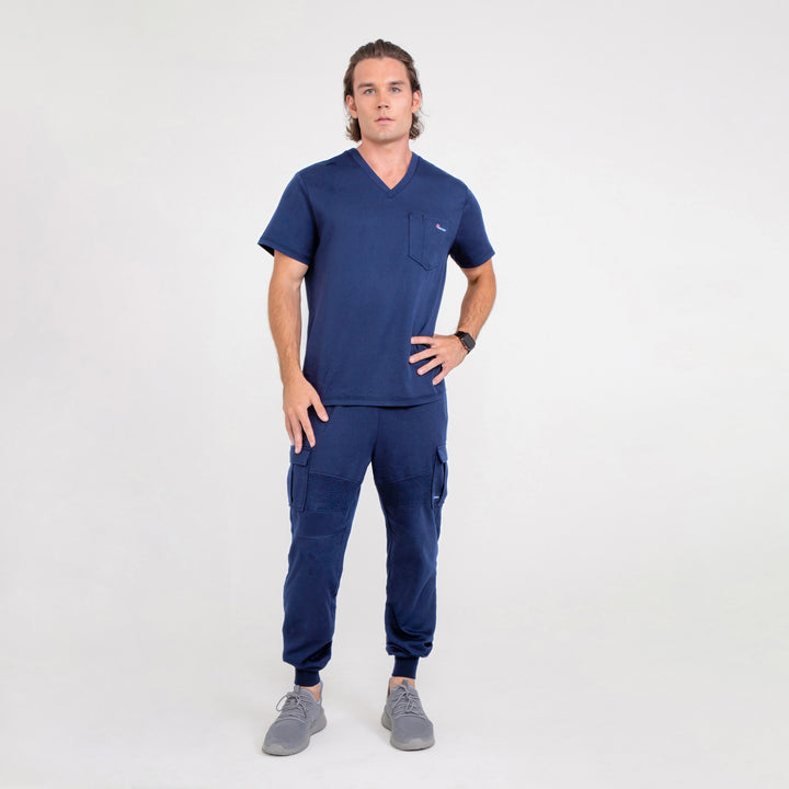 CopperActive™ Men's Scrub Custom Length Premium Navy Blue Jogger Pants